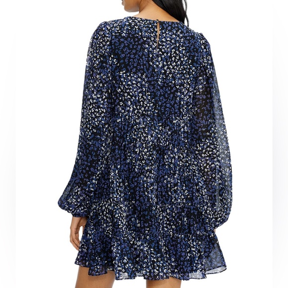 Ted Baker London | Midnight Bloom Tiered Mini Dress | Size 3 (US 6-8) - Picture 3 of 6